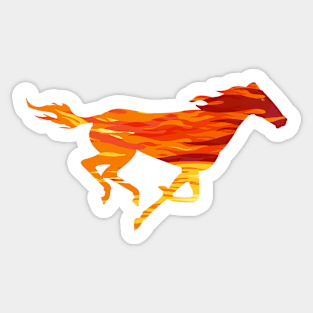 Horse On Fire Sticker